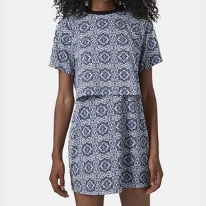Topshop Tile Crop Overlay Dress